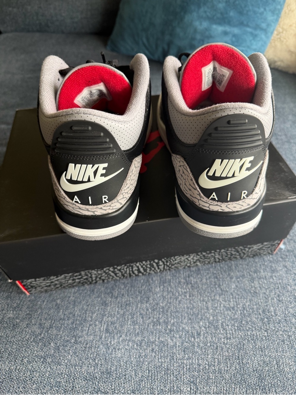 Jordan 3’s- Men Black Cement - Picture 3 of 5